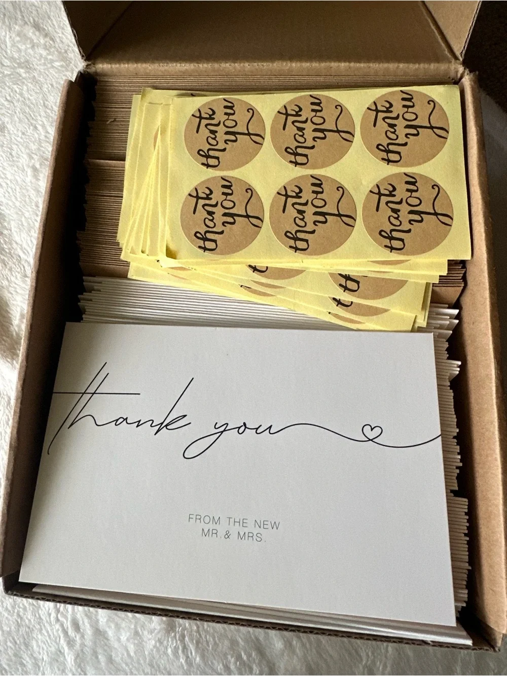 Amazon Thank You Cards Set with Kraft Envelopes and Gold Stickers